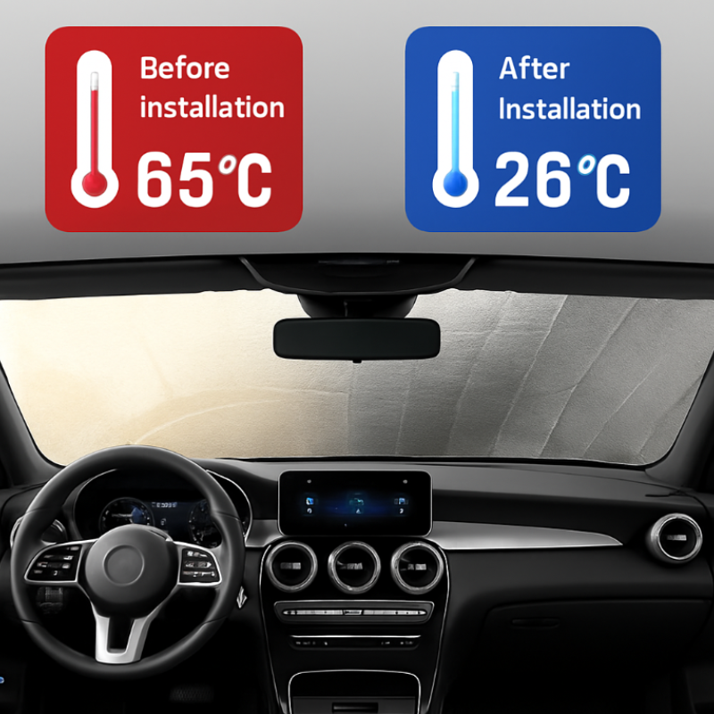Premium Car Sunshade - Ultimate UV Protection & Heat Blocker for Windshield (Pack of 1)