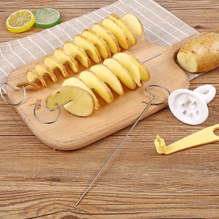Potato Spiral Cutter- Stainless Steel Sticks- Potato Twister tool (Pack of 4 PCs)