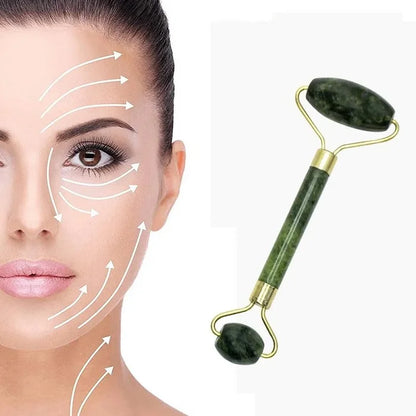 Flawless Jade Roller with Gua Sha Facial Massage Tool – Anti-Wrinkle Face Massager for Women, Ideal for Serum & Oil Application