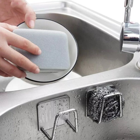 Self Adhesive Stainless Steel Kitchen Hooks –  Wall Mounted Multipurpose Hangers (Pack of 2)