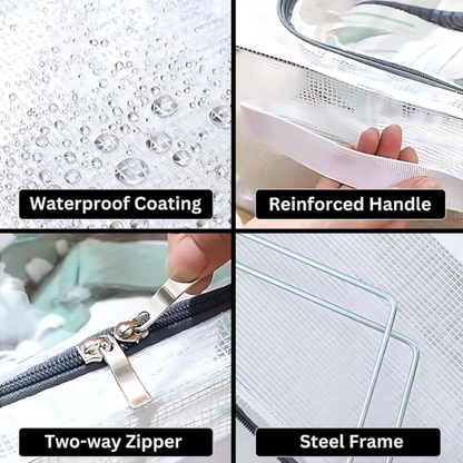 Clear Foldable Shoe Bag – Transparent Dustproof Shoe Storage Box, Space-Saving Sneaker Organizer (Pack of 1)