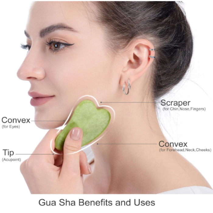 Flawless Jade Roller with Gua Sha Facial Massage Tool – Anti-Wrinkle Face Massager for Women, Ideal for Serum & Oil Application