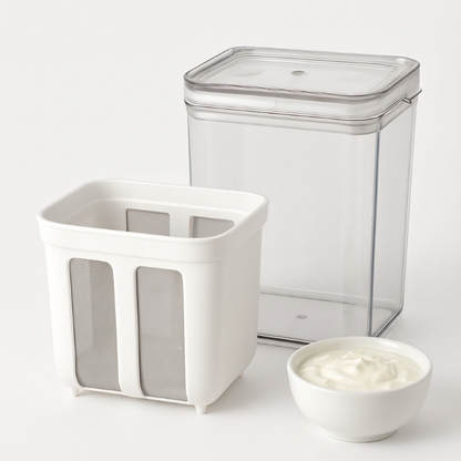 Greek Yogurt & Curd Maker – Fine Mesh Strainer with Lid for Homemade Yogurt, Paneer & Cheese (Pack of 1)