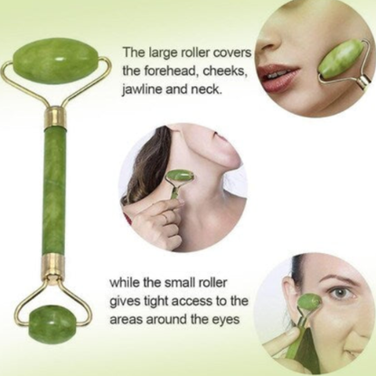 Flawless Jade Roller with Gua Sha Facial Massage Tool – Anti-Wrinkle Face Massager for Women, Ideal for Serum & Oil Application