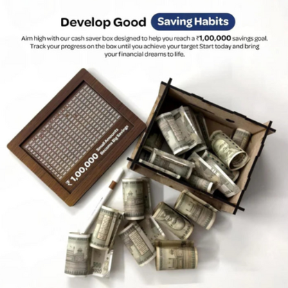 DIY Wooden Piggy Bank – Carved Coin Box for Kids & Adults, Money Saver, Donation & Savings Box (Pack of 1)