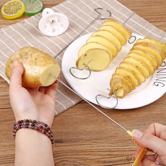 Potato Spiral Cutter- Stainless Steel Sticks- Potato Twister tool (Pack of 4 PCs)